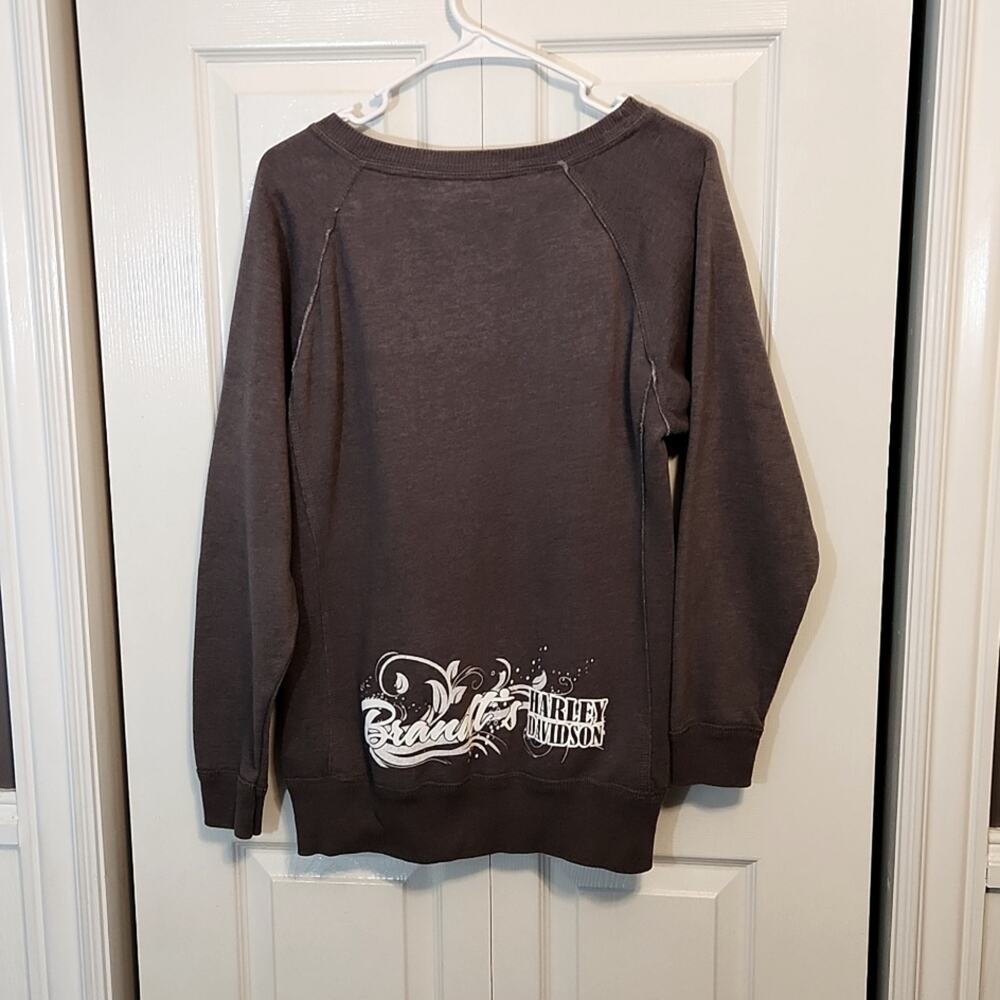 Harley Davidson J. America Mens Gray Pullover Sweatshirt Size SM Kangaroo Pocket